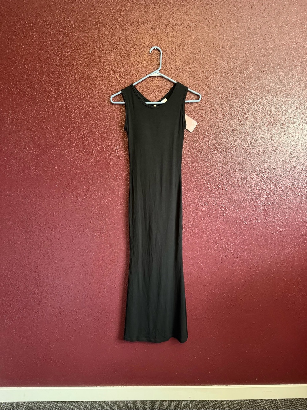 Soo Slick Built-In Shapewear Sleeveless Rib Bodycon Maxi Dress Black Small NWT